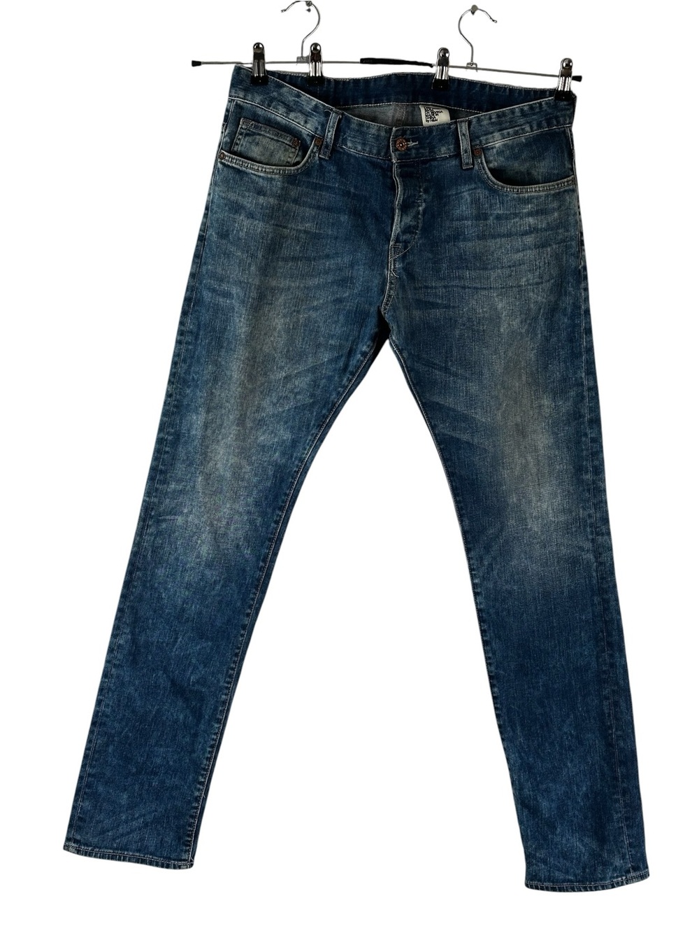 &Denim Slim Low Waist Jeans Men’s Size 36x34 Medium Wash Y2K Casual Stretch